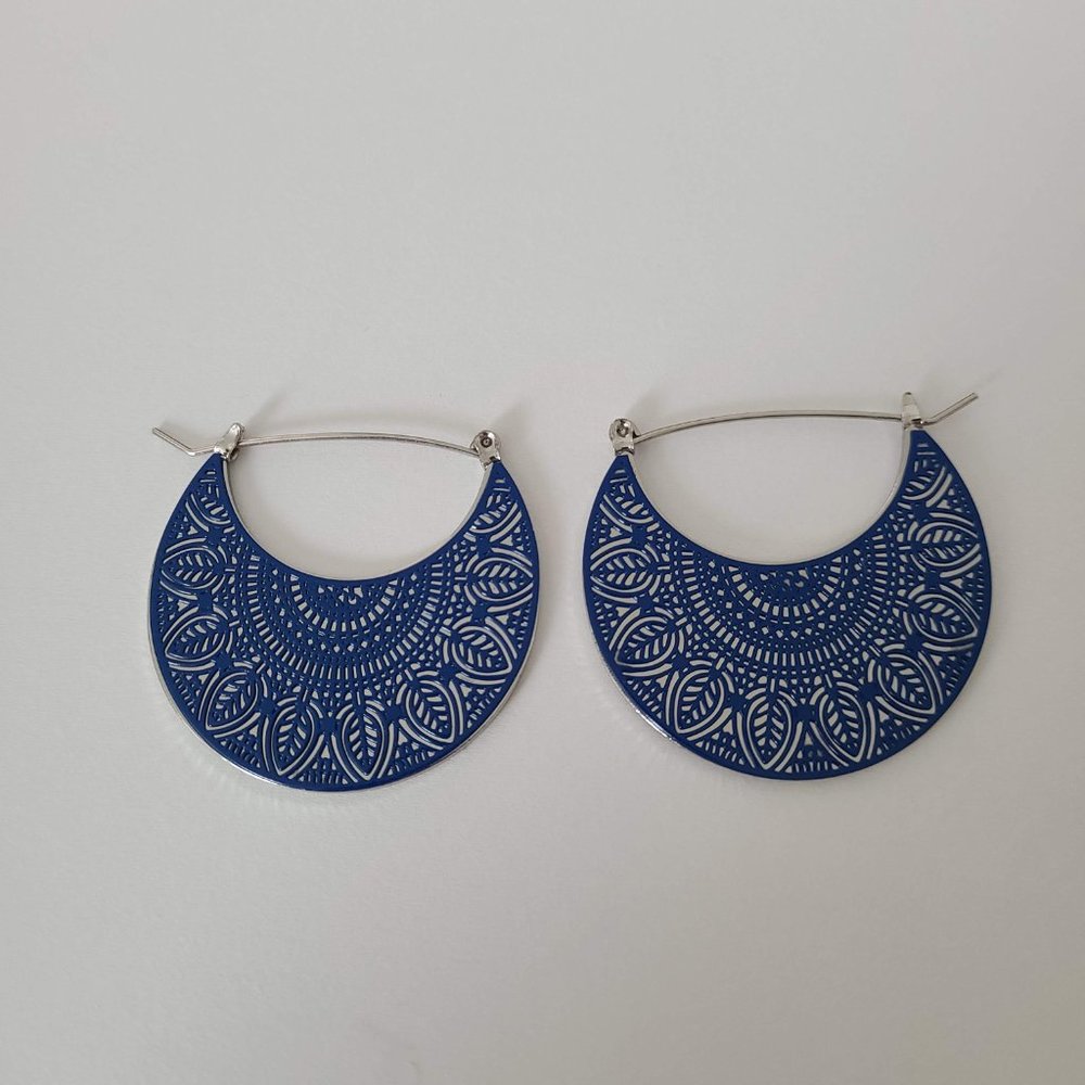 Blue Filigree Earrings